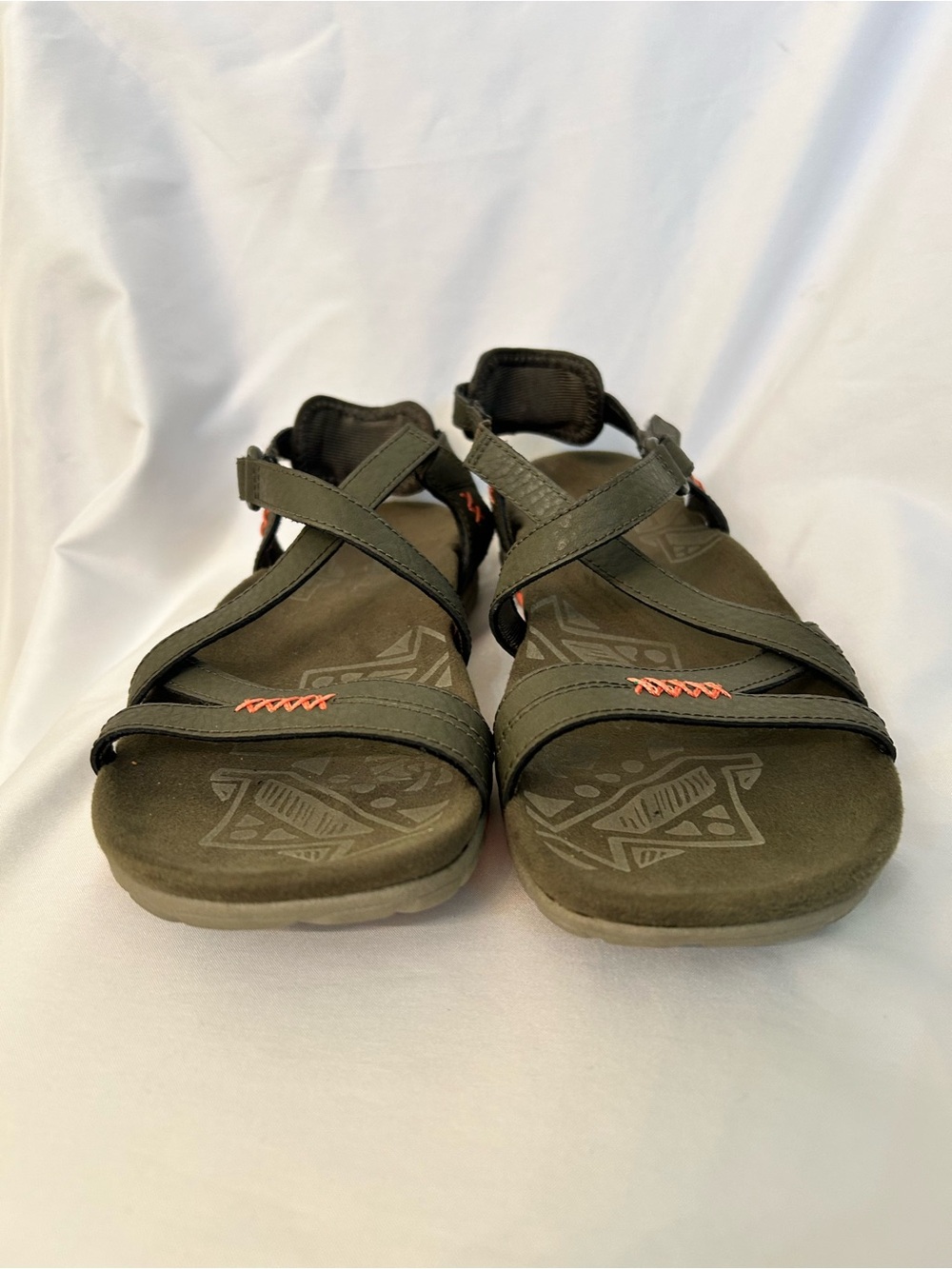 Merrell Olive Green Outdoor Sport Sandals with Orange Accents - Picture 6 of 9